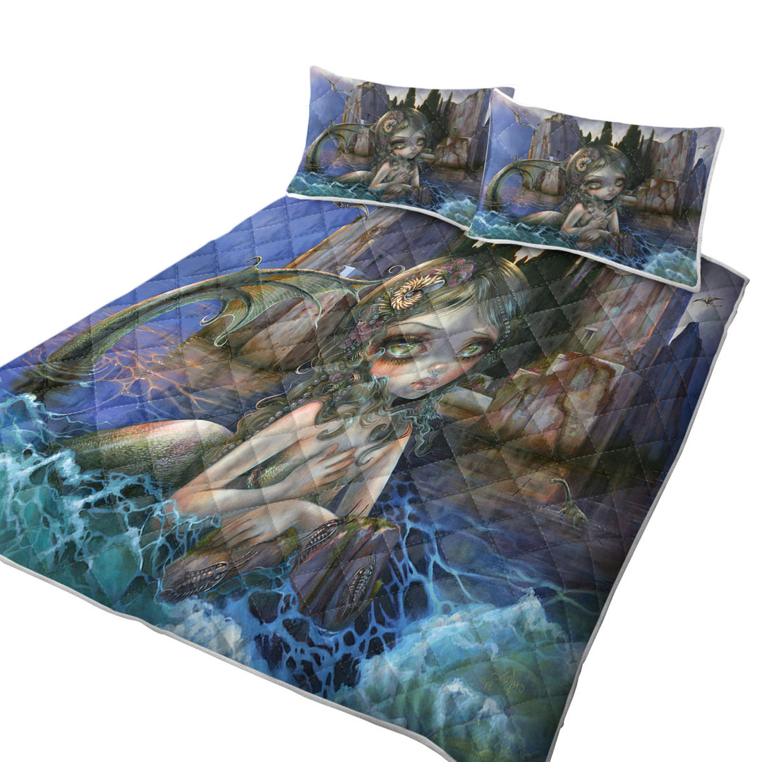 Cool Fantasy Art Isle of the Dead Mermaid Coverlets