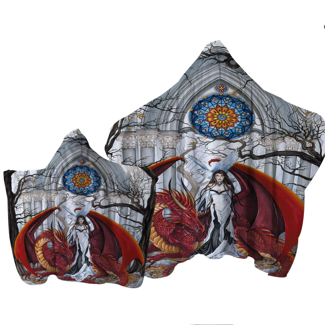 Cool Fantasy Art Wisdom the Dragon Queen Towel with Hood