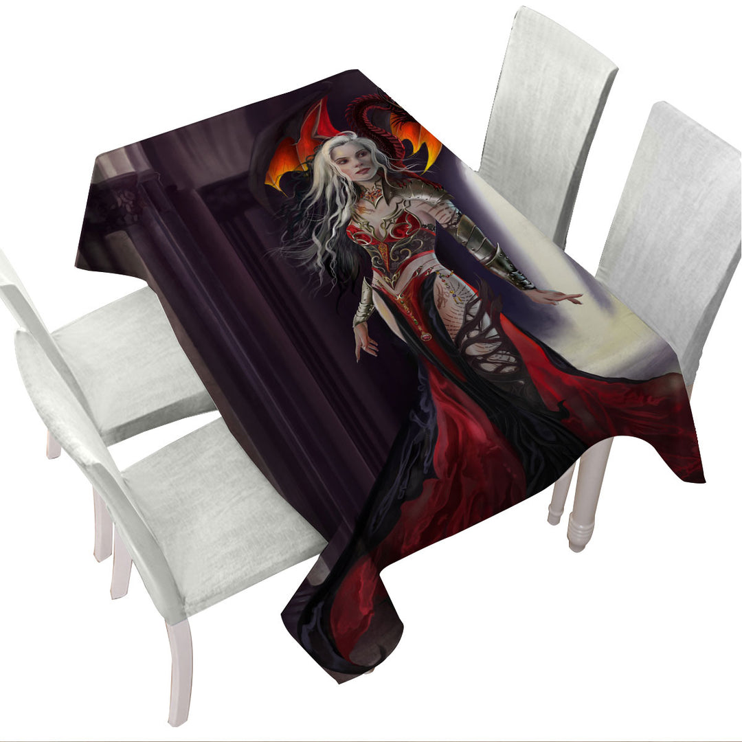 Cool Fantasy Art the Dragon Queen Table Cover