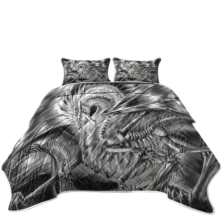 Cool Fantasy Drawing Dracolich Dragon Skeleton Quilts