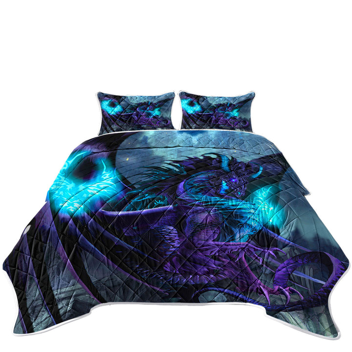 Cool Fantasy Purple Dragon of Fate Quilts for sale