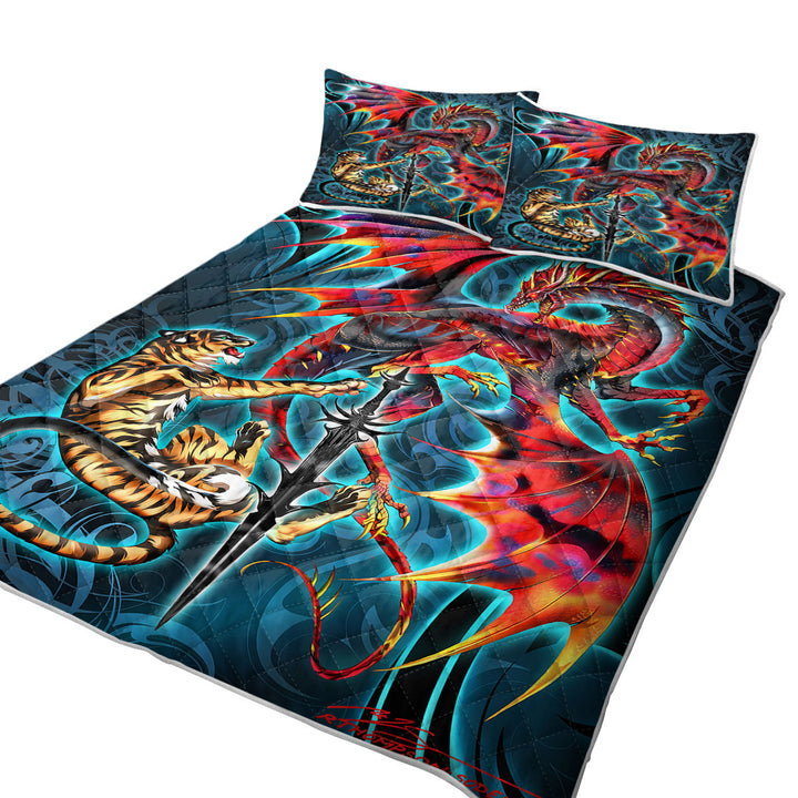 Cool Fantasy Sword Weapon Dragon Tiger Blade Quilts for sale
