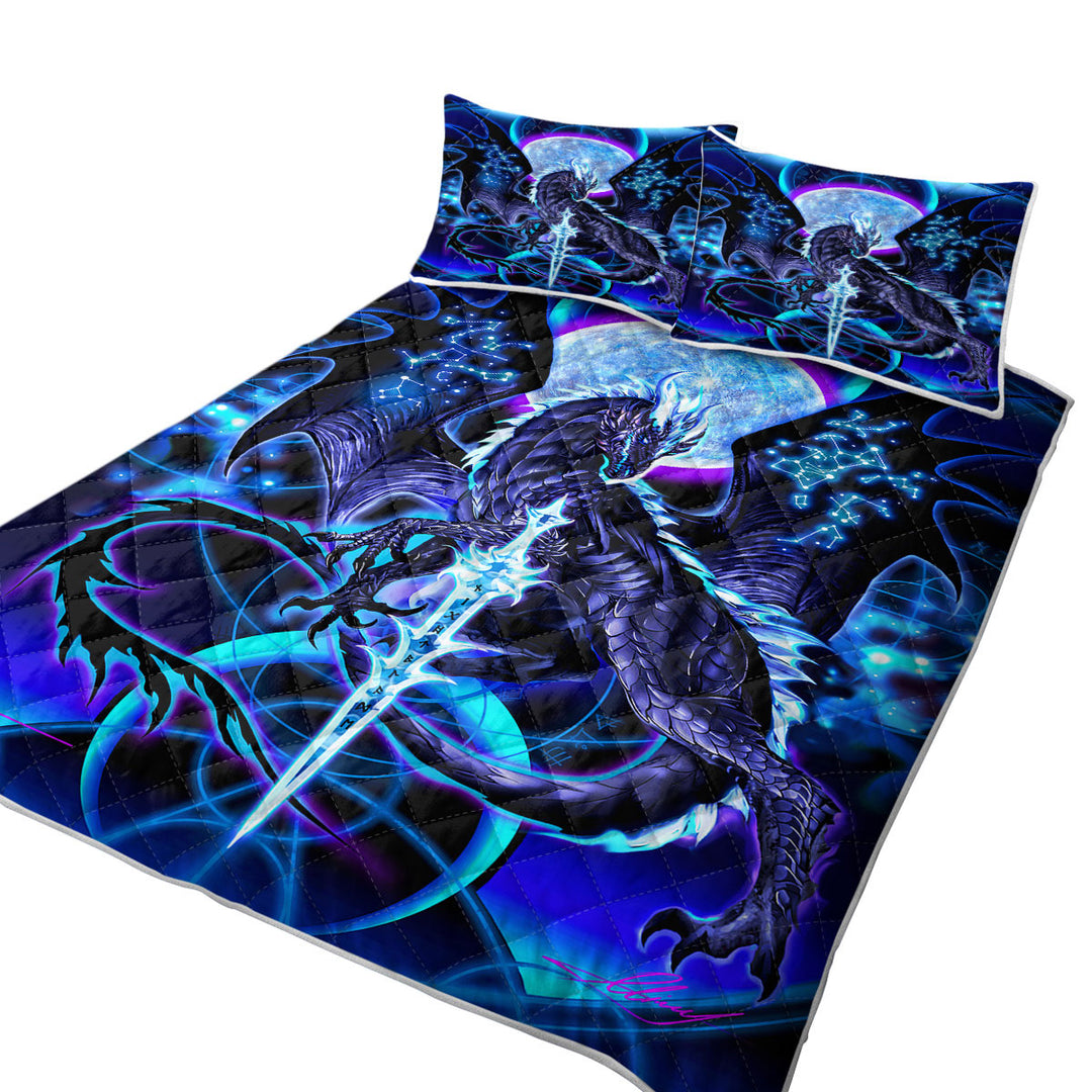 Cool Fantasy Weapon Blue Dragon Night Blade Quilts