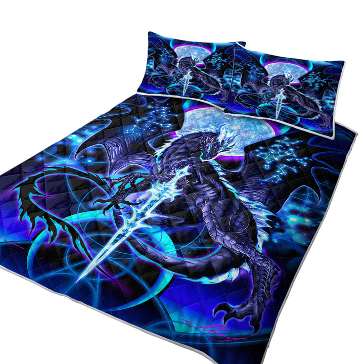 Cool Fantasy Weapon Blue Dragon Night Blade Quilts