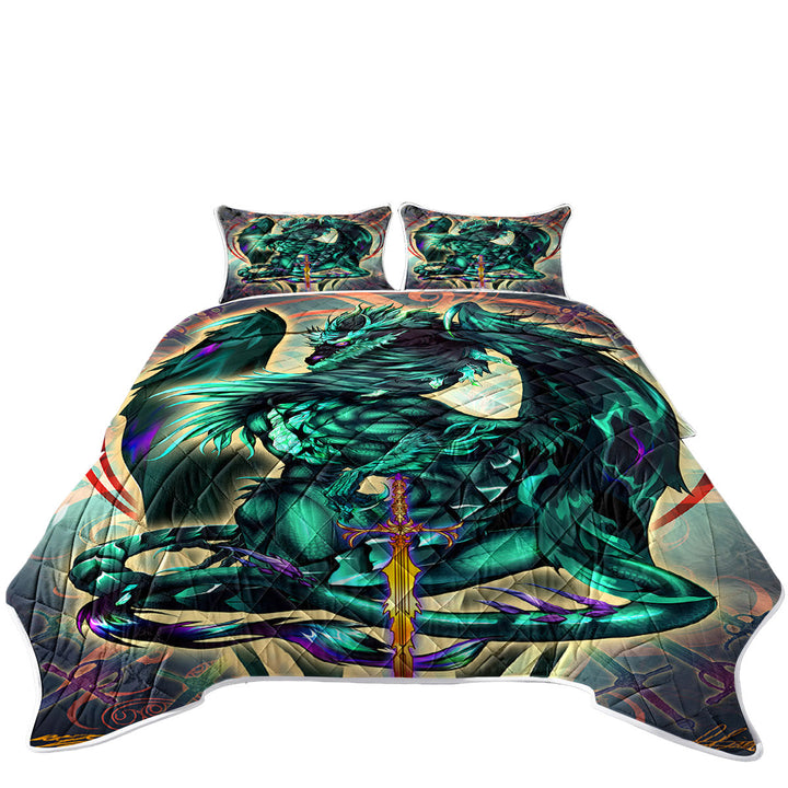 Cool Fantasy Weapon Green Dragon Terra Blade Summer Quilt