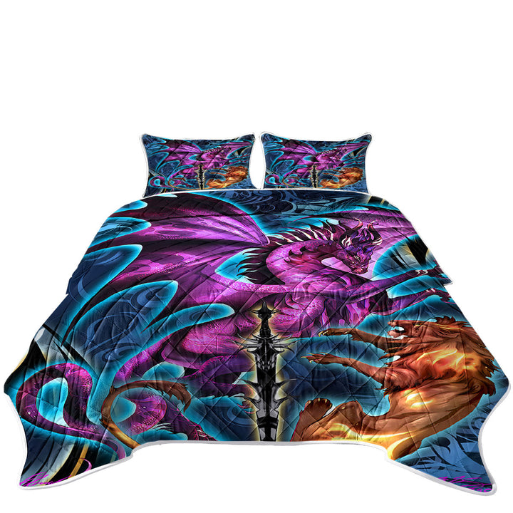 Cool Fantasy Weapon Lion Dragon Blade Quilts