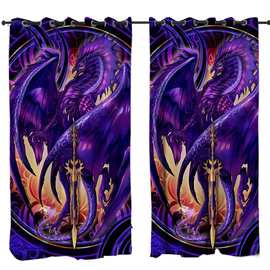 Cool Fantasy Weapon Purple Dragon Nether Blade Curtain