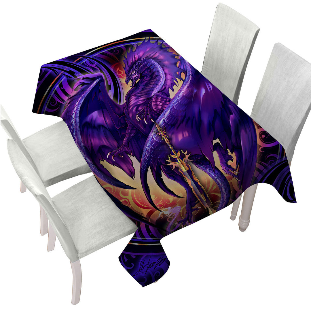 Cool Fantasy Weapon Purple Dragon Nether Blade Custom table Covers