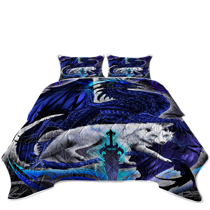 Cool Fantasy Weapon Wolf Dragon Alpha Blade Coverlets