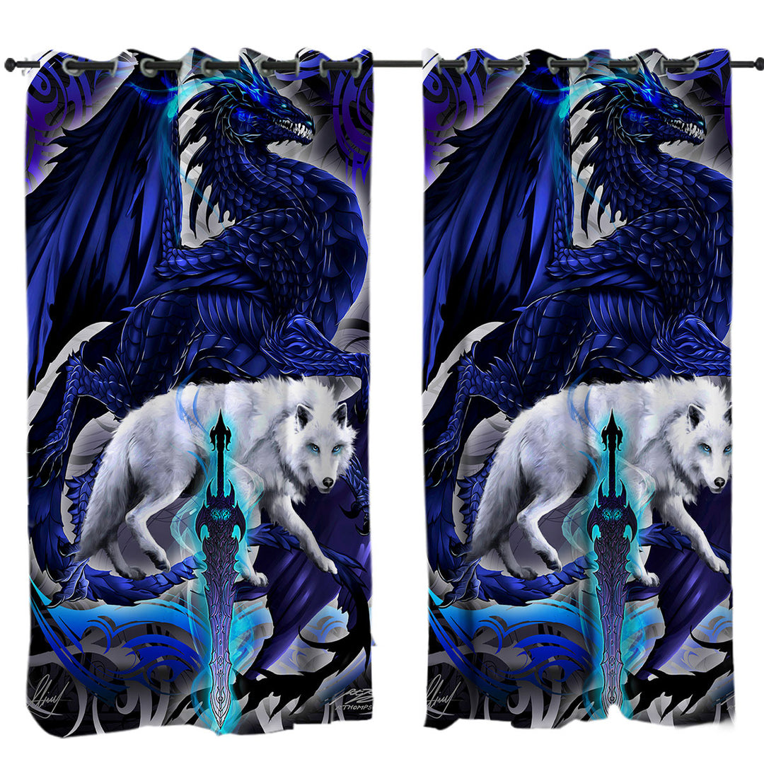 Cool Fantasy Weapon Wolf Dragon Alpha Blade Drapery