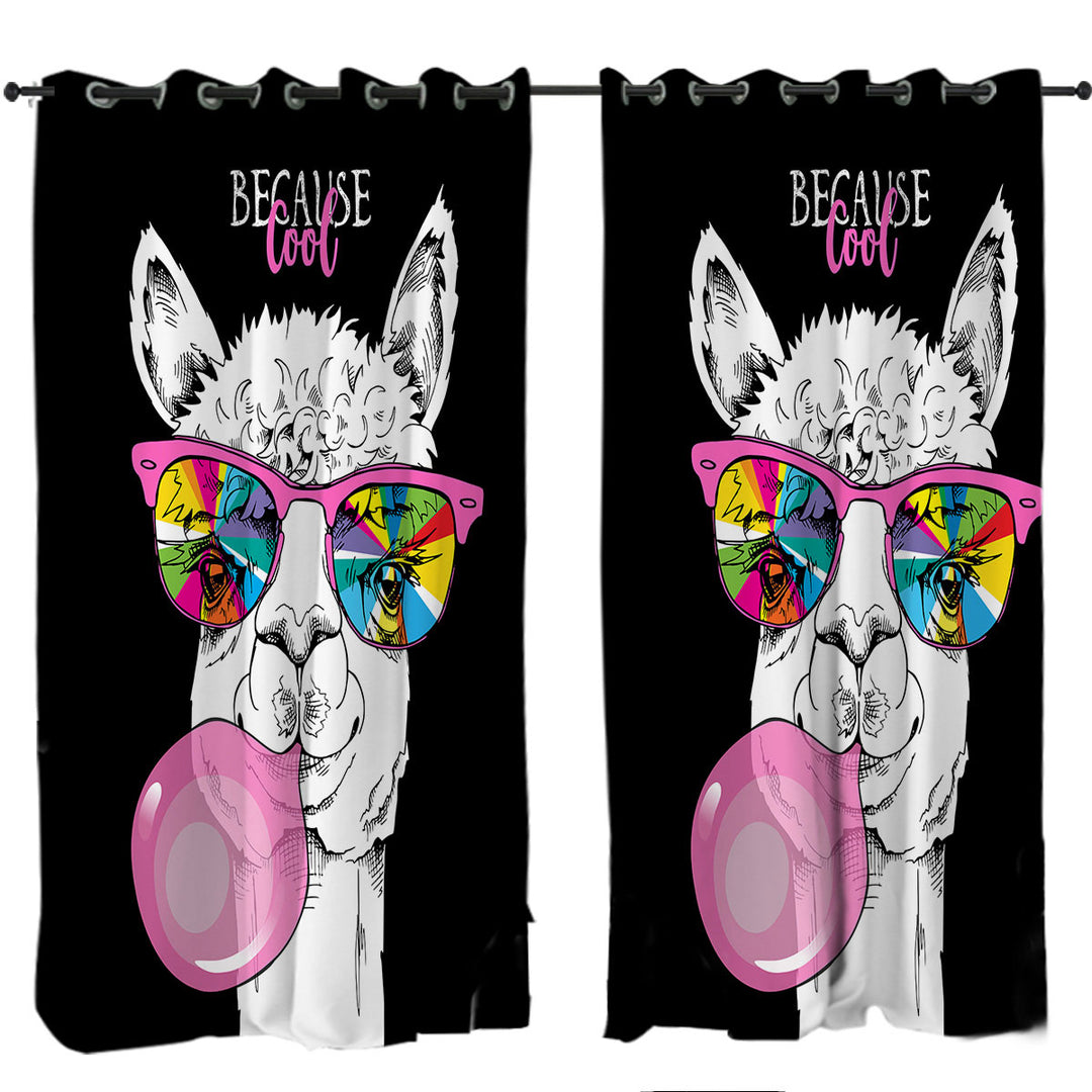 Cool Funny Llama Drapes