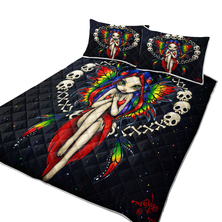 Cool Girls Painting Rainbow of Bones Fairy Quilts