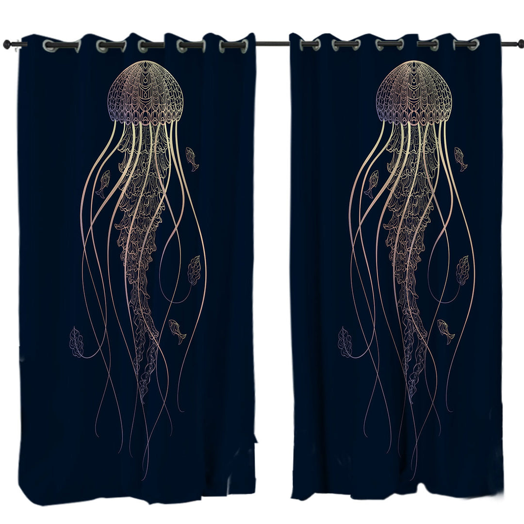 Cool Glowing Golden Jellyfish Curtain