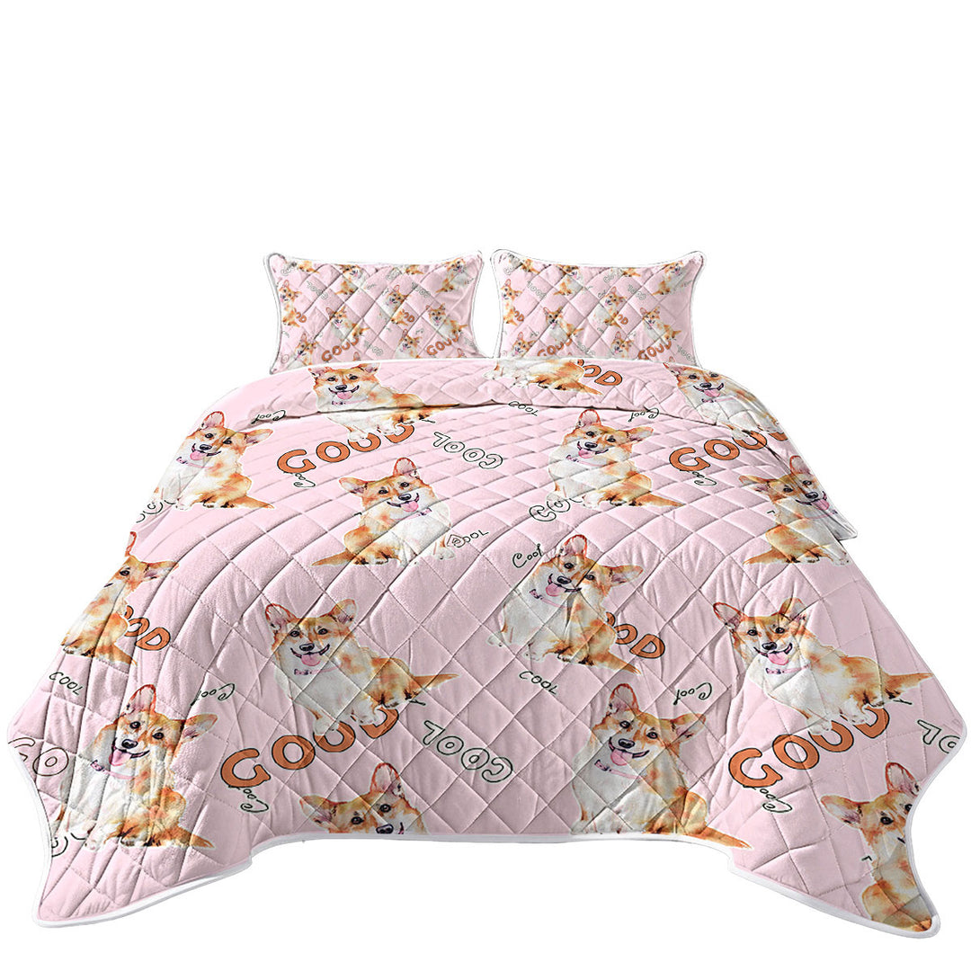 Cool Good Corgi Dog Coverlet