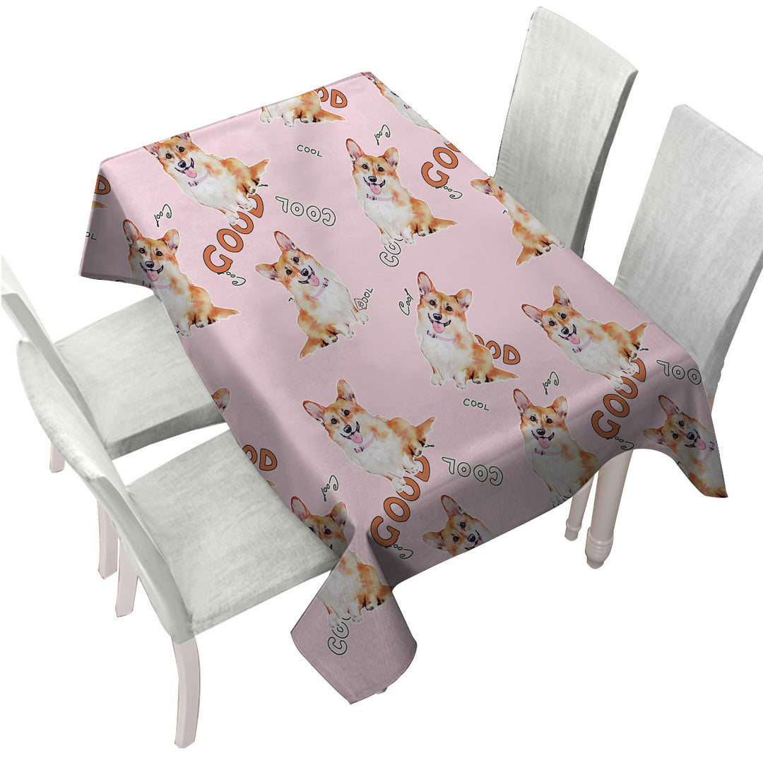 Cool Good Corgi Dog Custom tablecloths