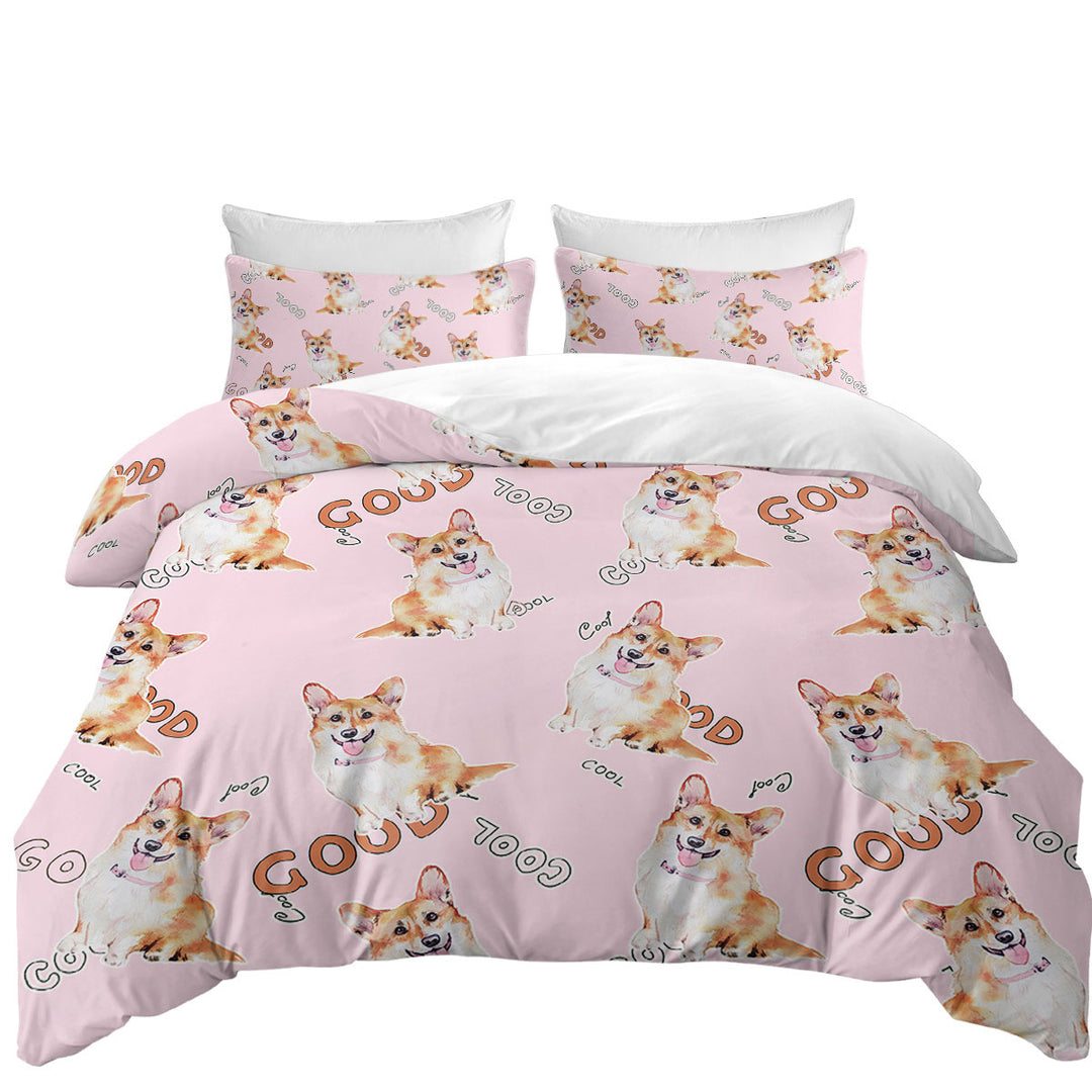 Cool Good Corgi Dog Duvet Cover sale