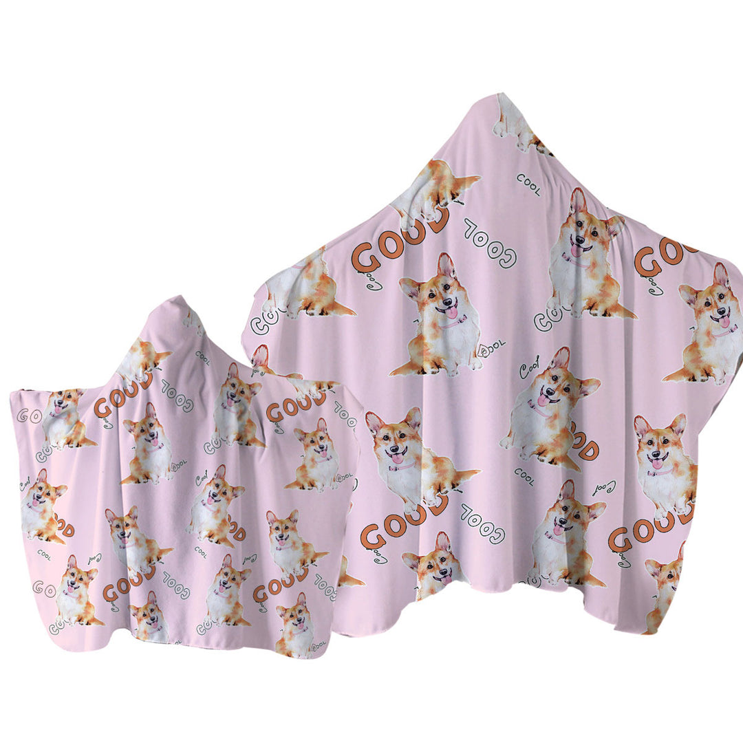Cool Good Corgi Dog Towel with Hood