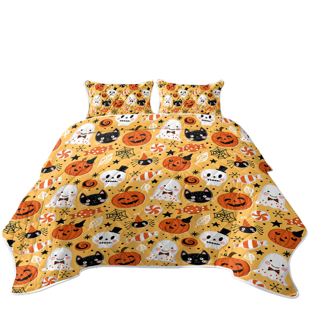 Cool Halloween Candies Ghosts and Pumpkins Quilts