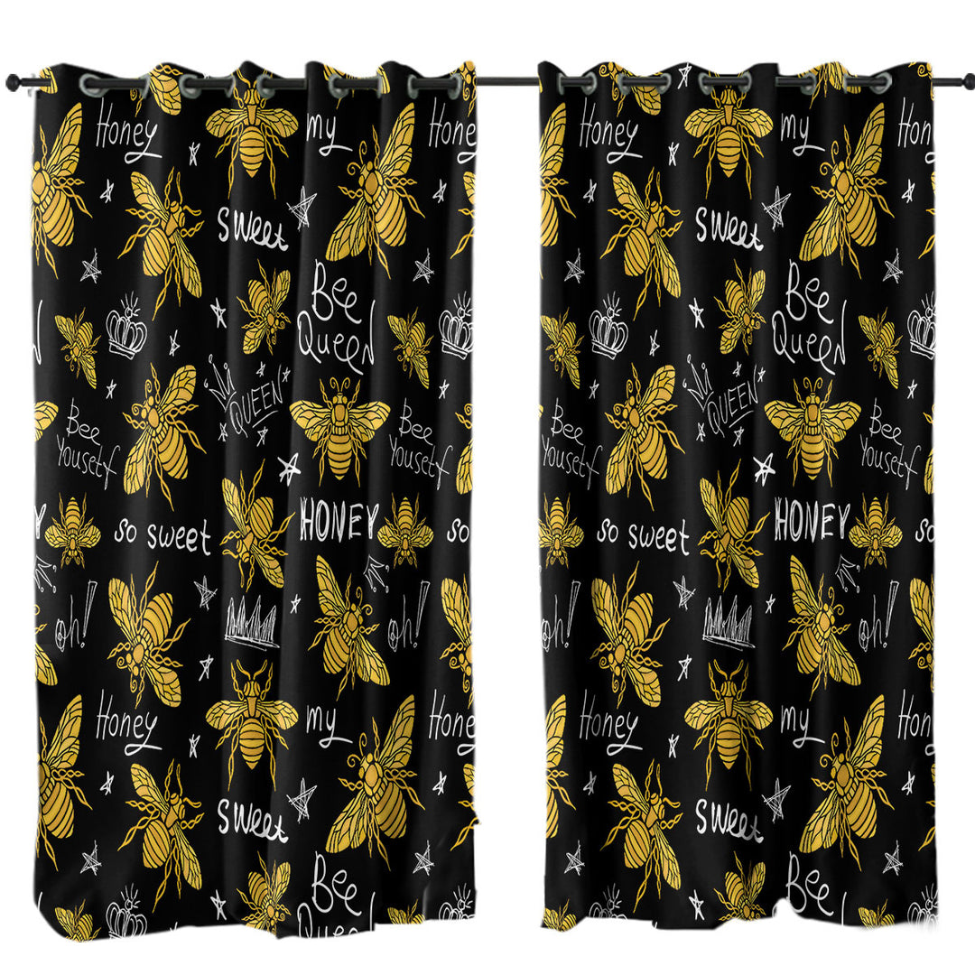 Cool Honey Bees Curtain