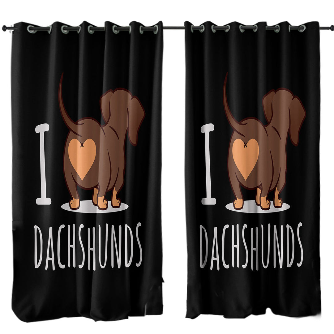 Cool I Love Dachshunds Curtain