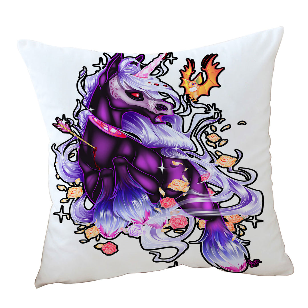 Cool Little Dragon and Purple Unicorn Pillow Cushion Covers