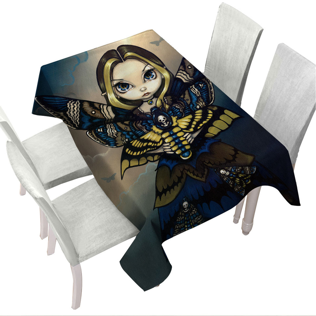 Cool Moth Queen the Death_s Head Moth Fairy Printed Tablecloth