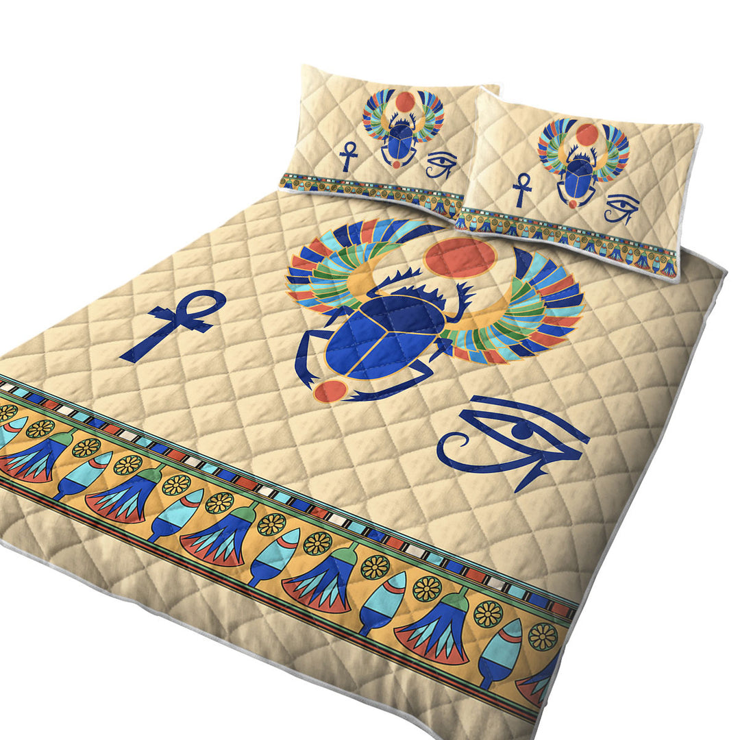 Cool Multi Colored Egyptian Symbols Coverlet