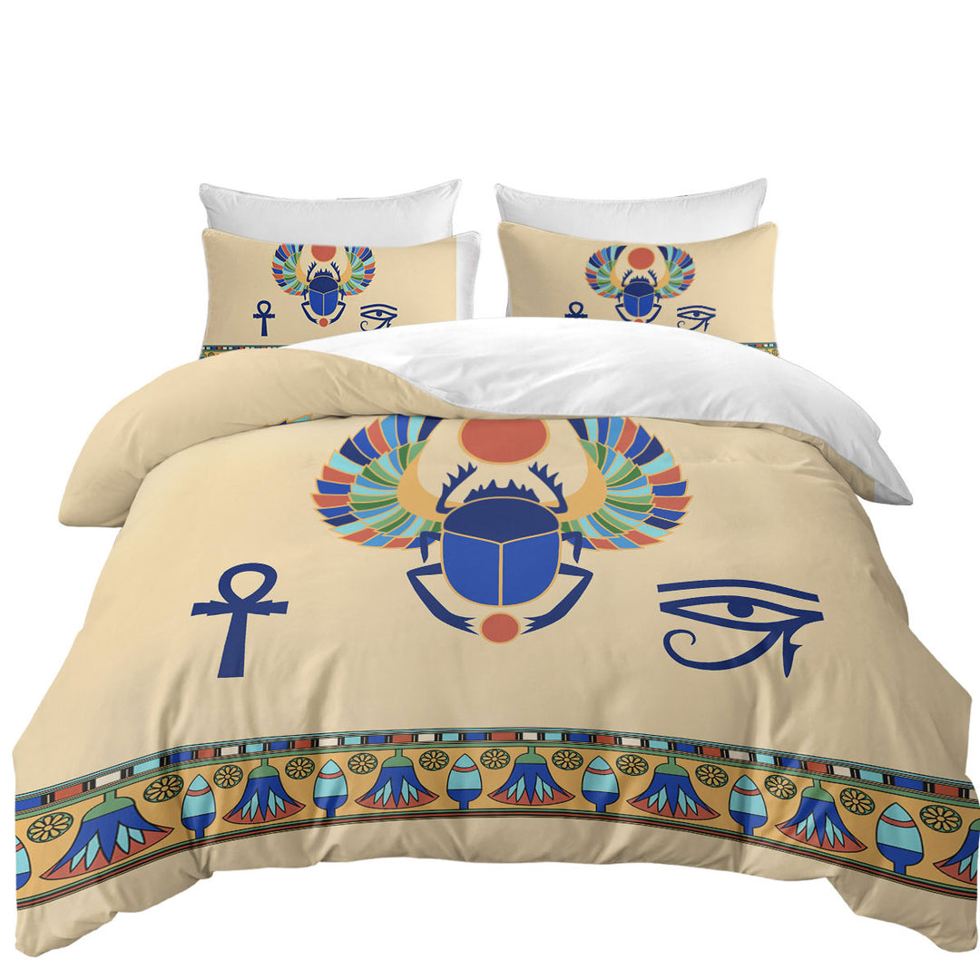 Cool Multi Colored Egyptian Symbols Quilt Cover Sets