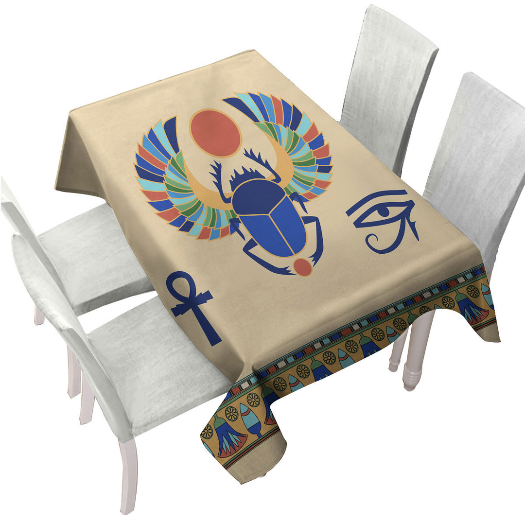 Cool Multi Colored Egyptian Symbols Tablecloths