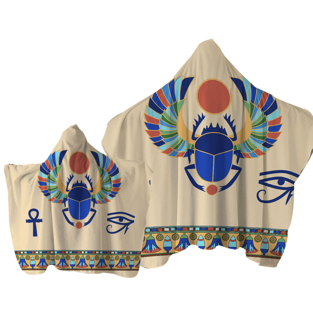Cool Multi Colored Egyptian Symbols Towel with Hood