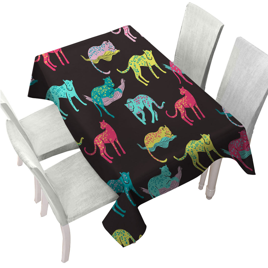 Cool Multi Colored Leopards Custom table Covers
