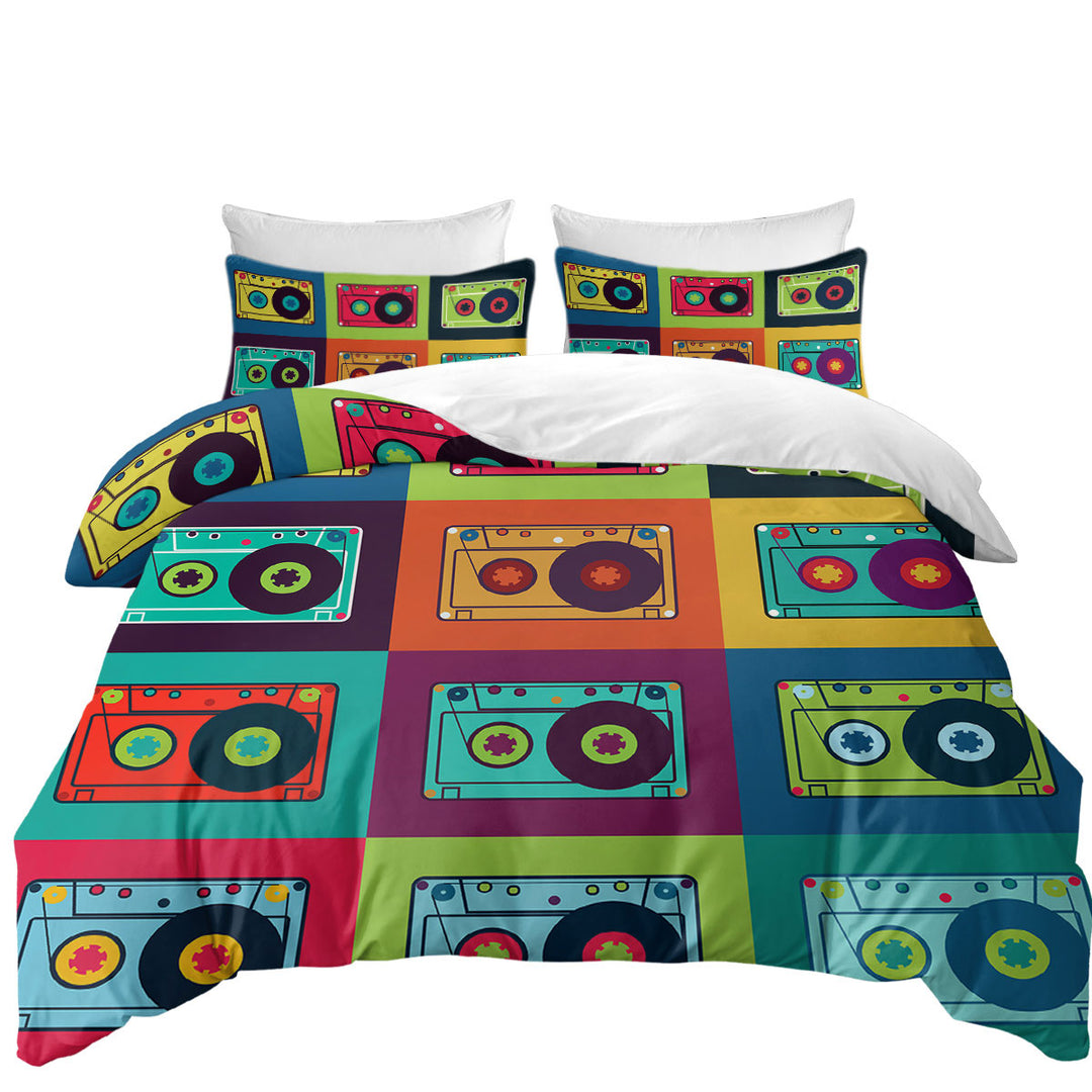 Cool Multi Colored Vintage Cassette Daybed Covers Sets