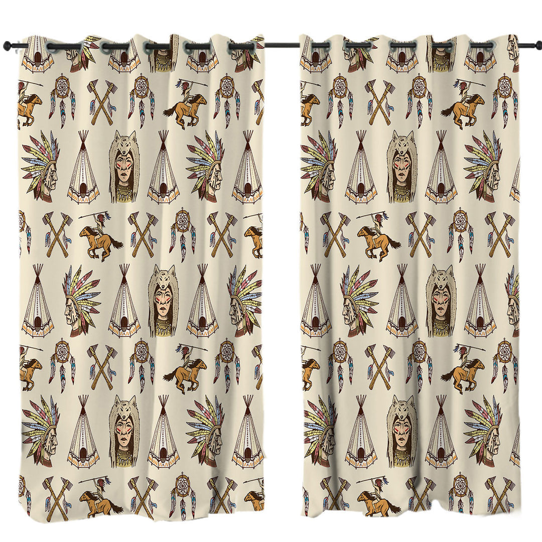 Cool Native American Pattern Curtain