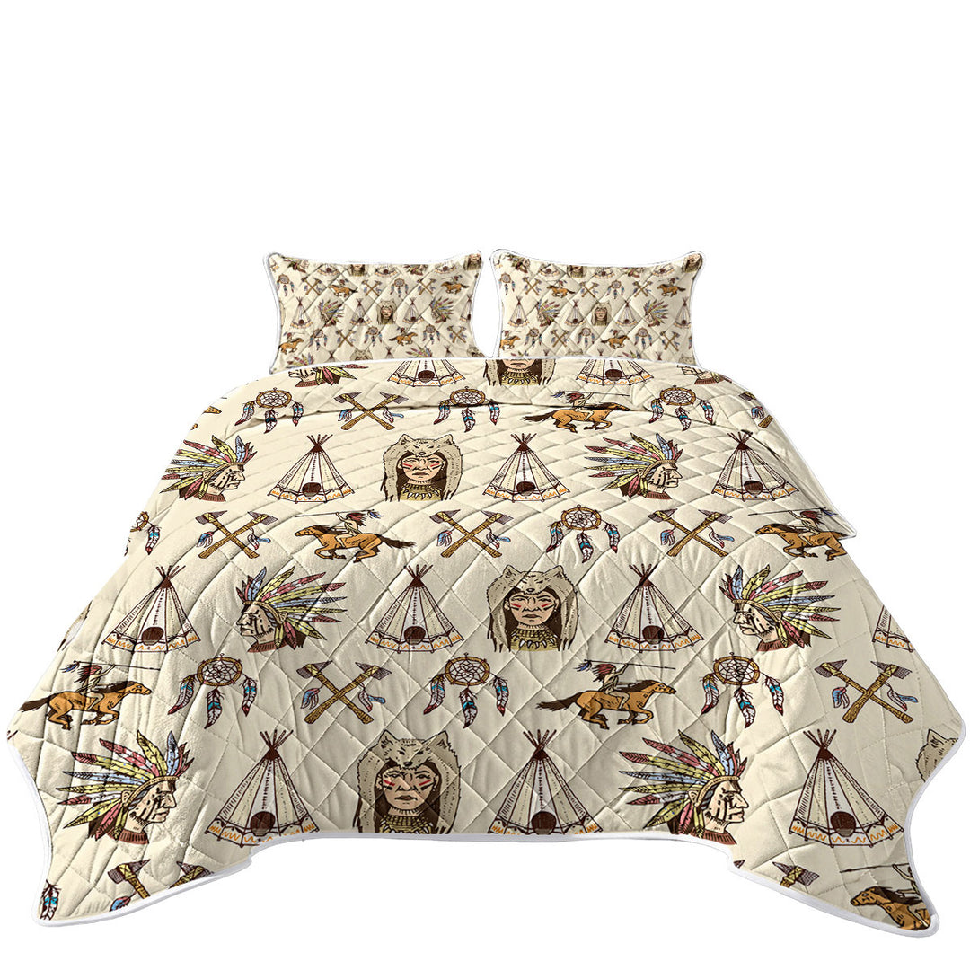 Cool Native American Pattern Twin Quilt