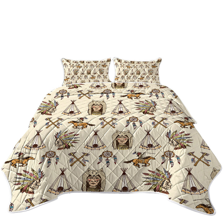 Cool Native American Pattern Twin Quilt