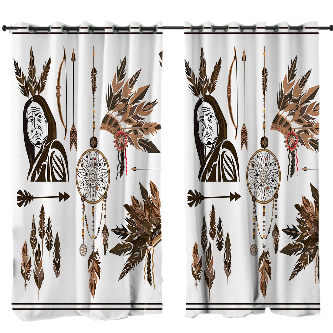 Cool Native American Set Drapes for Living Room