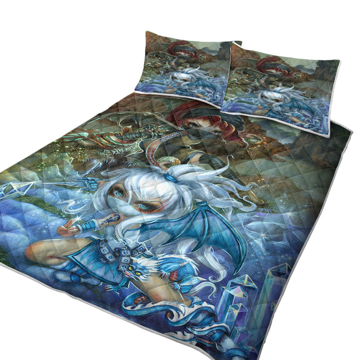 Cool Ninja Dragonlings Stone and Ice Ninjas Quilt
