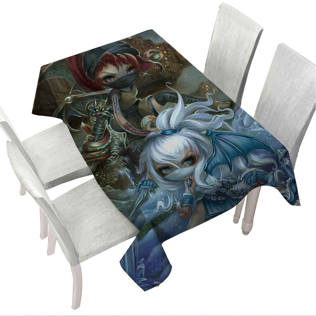 Cool Ninja Dragonlings Stone and Ice Ninjas Tablecloths