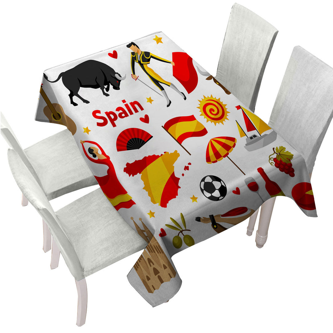 Cool Pattern Spain Attractions Custom table Covers