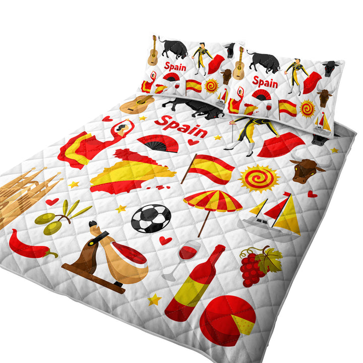 Cool Pattern Spain Attractions Quilts