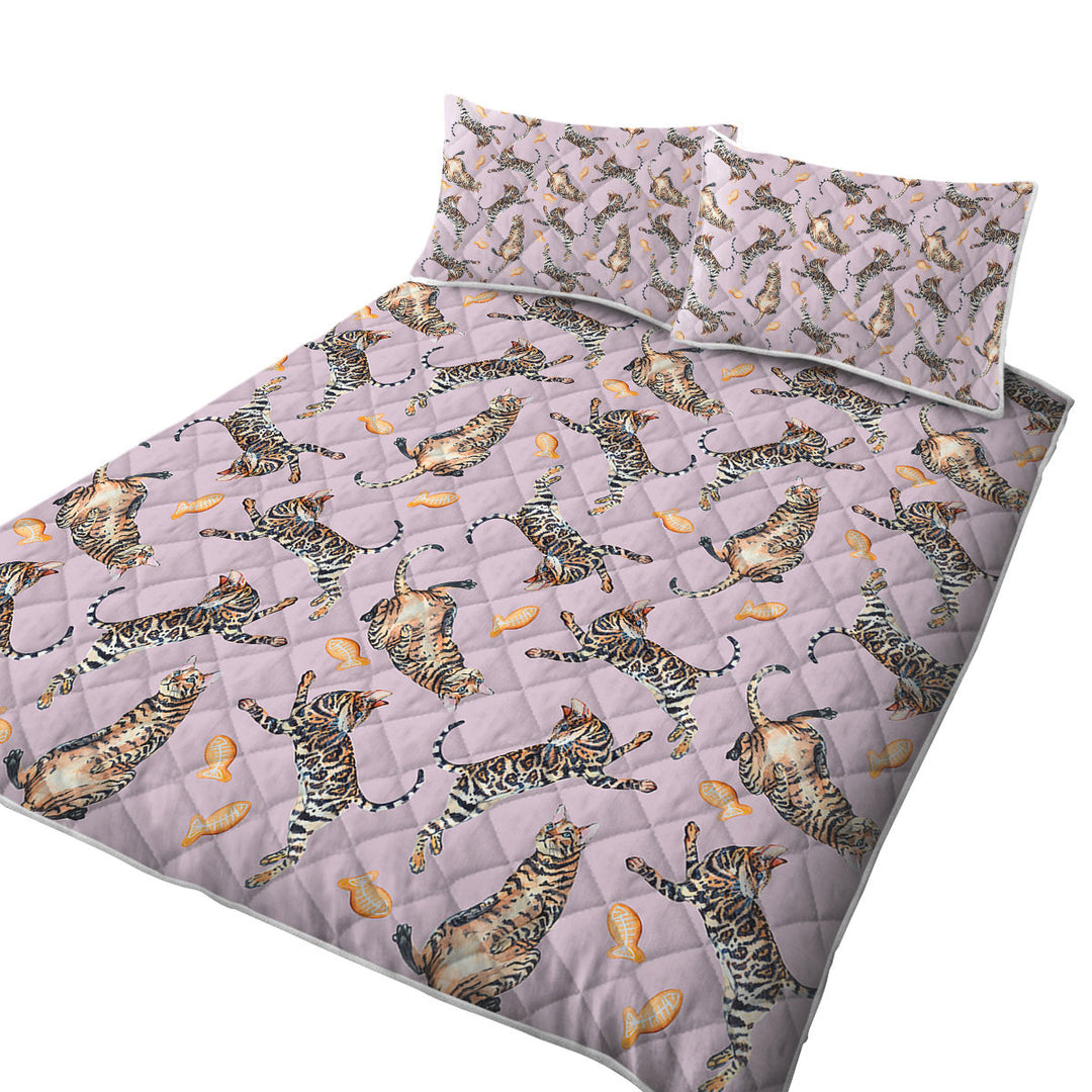 Cool Pattern Tiger Cat King Size Bedspreads