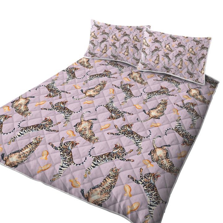 Cool Pattern Tiger Cat King Size Bedspreads