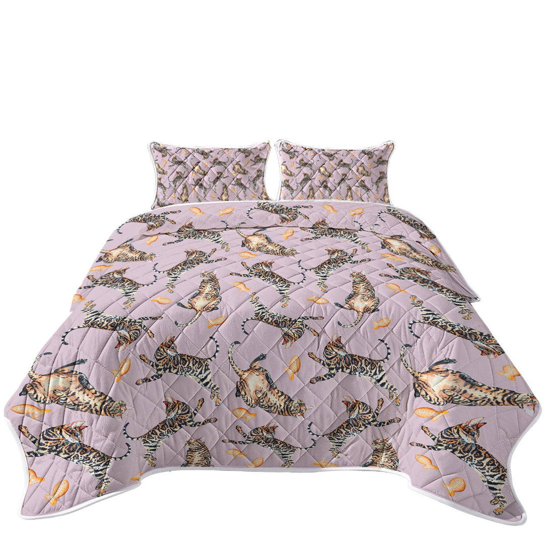 Cool Pattern Tiger Cat Summer Quilt
