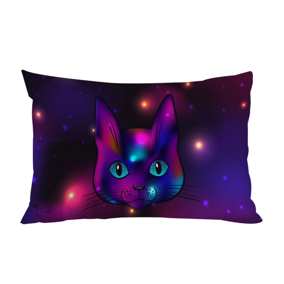 Cool Purple Space Cat Pillow Cases