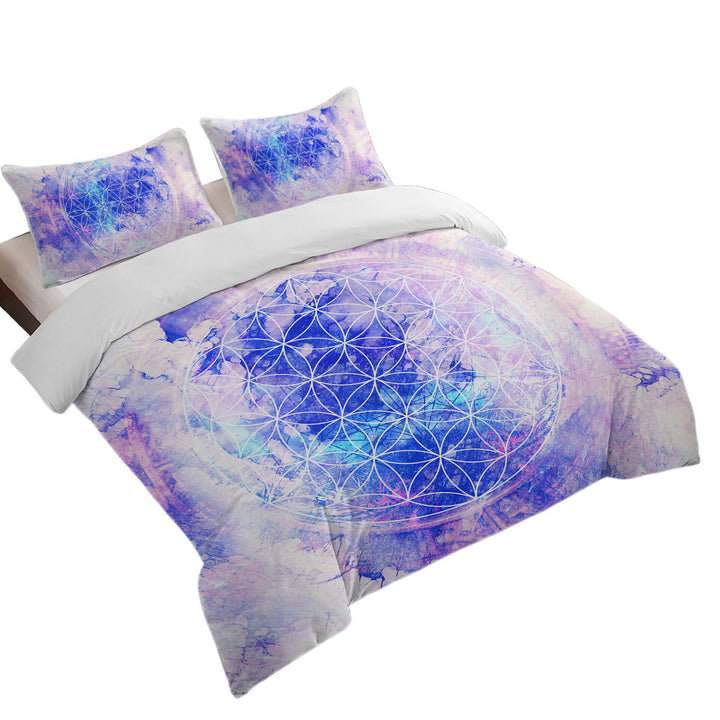 Cool Purplish Blue Fading Illusion Quilt Cover