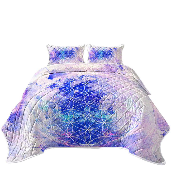 Cool Purplish Blue Fading Illusion Quilts