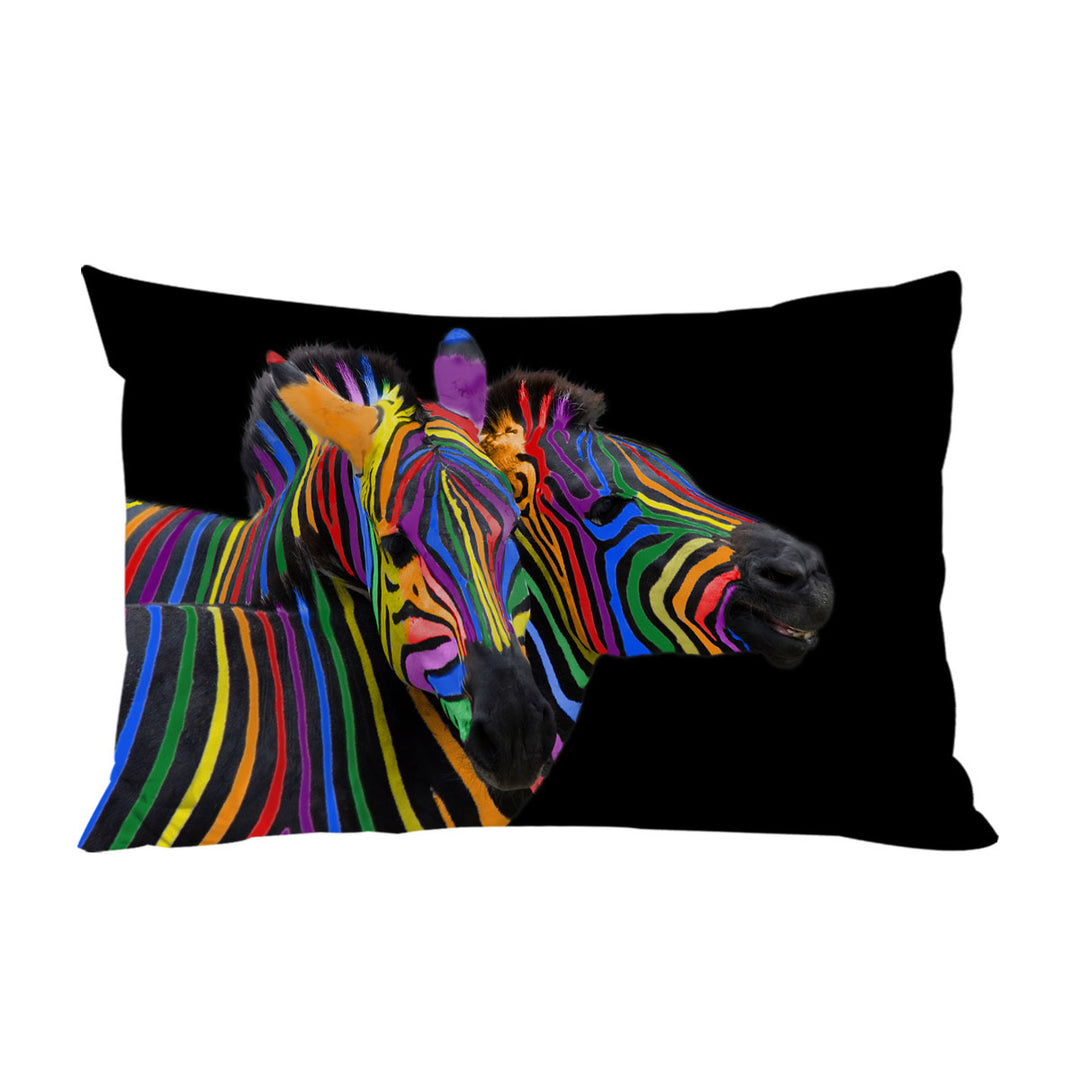 Cool Rainbow Striped Zebras Pillowcases
