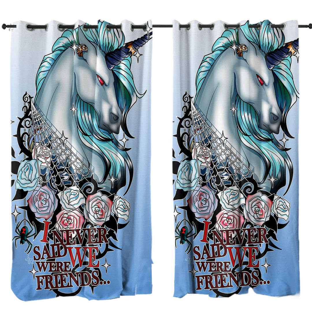 Cool Rudicorn Spider and Roses Quote Window Curtains
