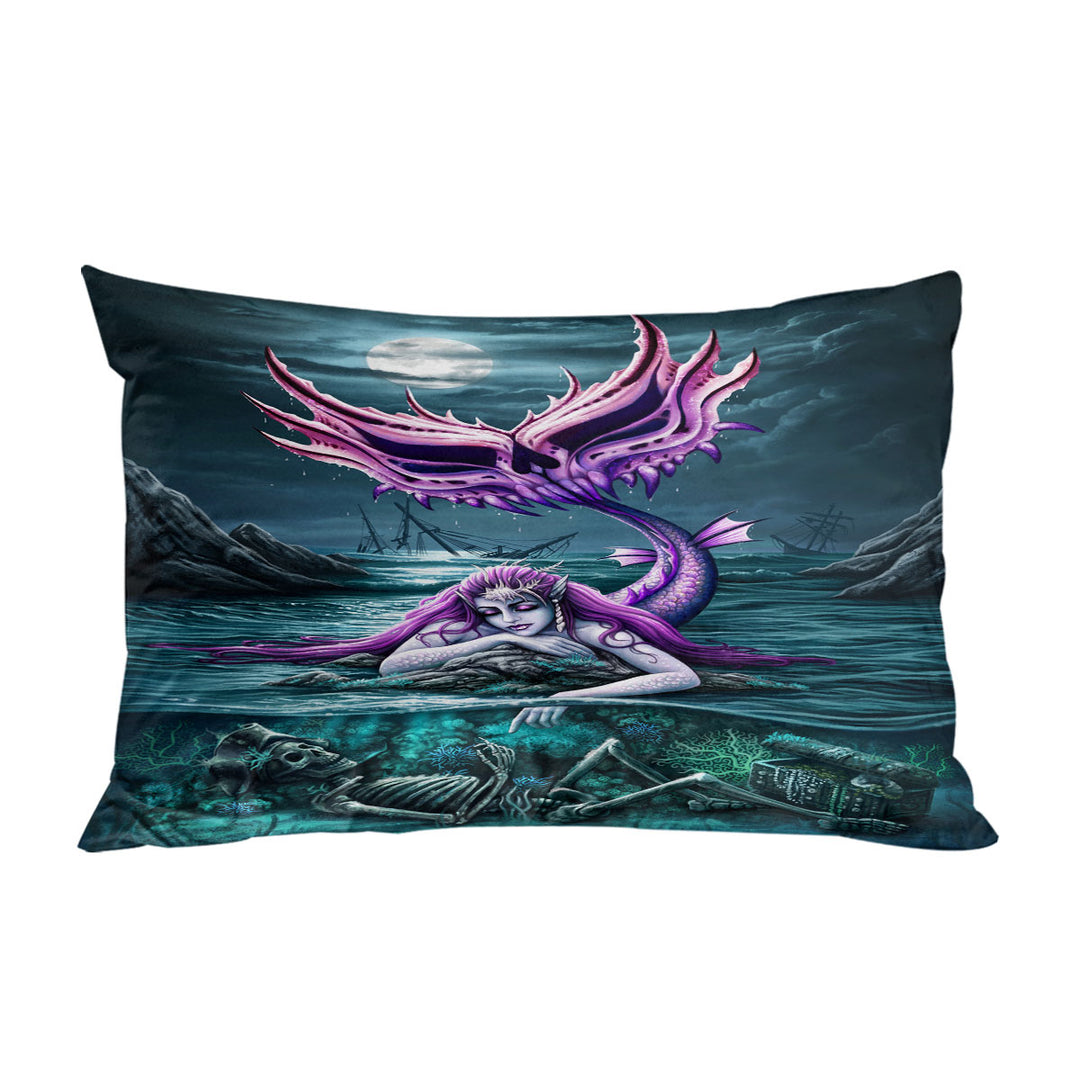 Cool Scary Ocean Art Skeleton and Mermaid Pillow Case Covers