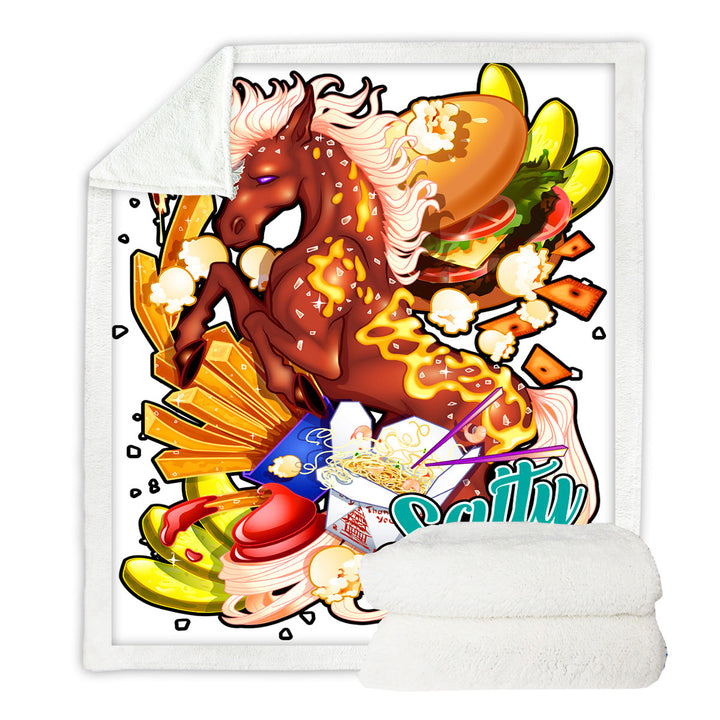 Cool Sherpa Blanket Unicorn Rudicorn Salty Junk Food